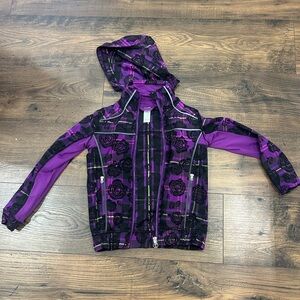Purple Floral Hooded Jacket